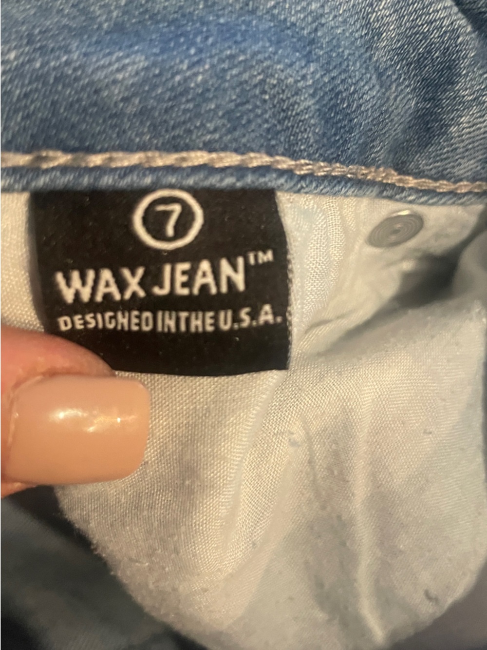 WAX Size 7 Ripped Distressed High-Rise Skinny Women's Light Blue Jeans - Picture 12 of 16